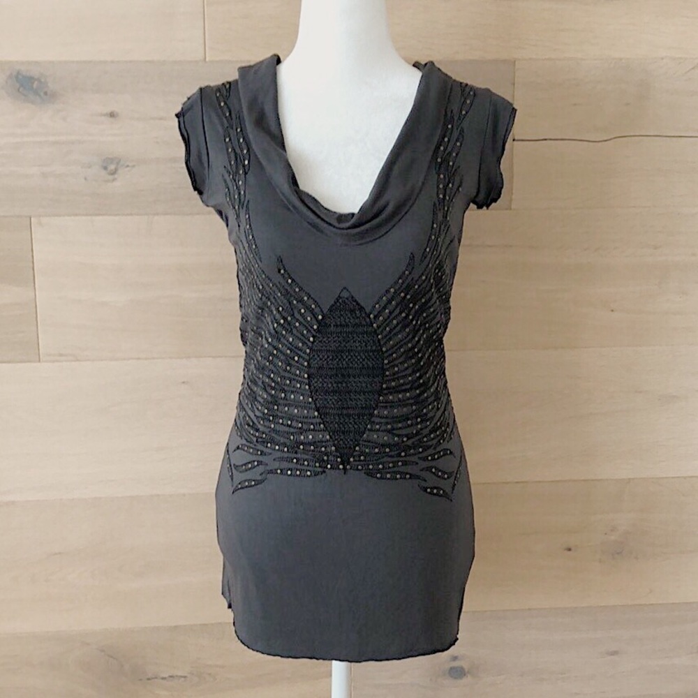 Kate Moss For Topshop Embroidered Jersey Dress